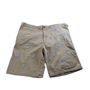 Castaway Men's Size‎ 48 BEIGE  CHINO Embroidered SHIELD Shorts